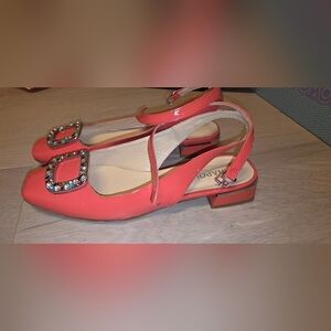 Napoleoni Salmon Pink Patent Leather Buckle Shoes with Ankle Strap EUR 38